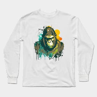 Graffiti Paint Gorilla Ape Creative Long Sleeve T-Shirt